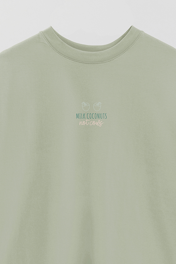 REMERA OVER ESTAMPADA VEGAN MILK COCONUTS