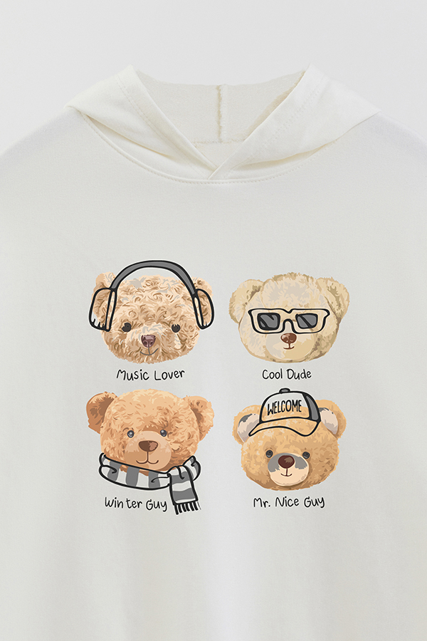 HOODIE RUSTICO KIDS TEDDY FOUR TEDDIES