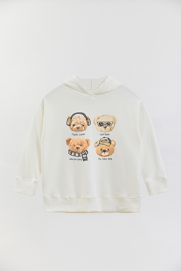 HOODIE RUSTICO KIDS TEDDY FOUR TEDDIES