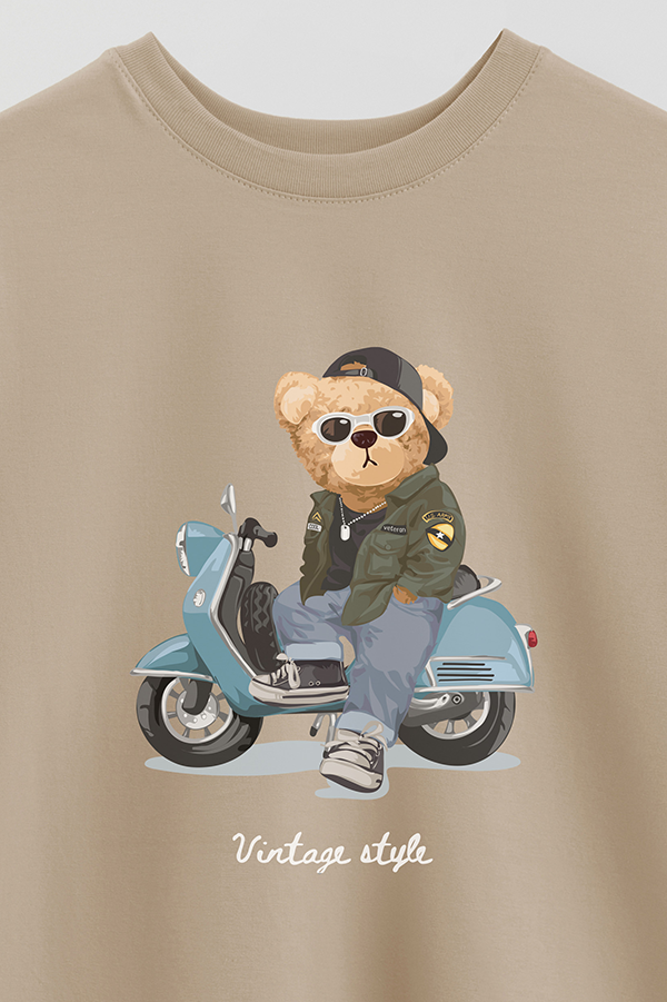REMERA OVER ESTAMPADA UNISEX TEDDY VINTAGE
