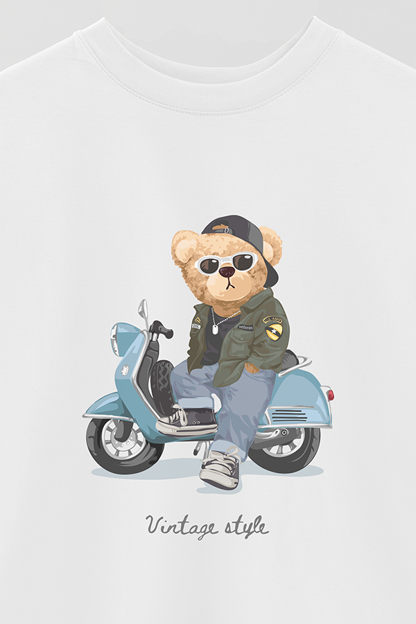 REMERA OVER ESTAMPADA UNISEX TEDDY VINTAGE