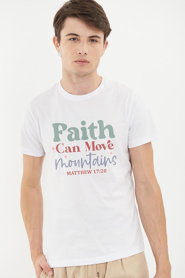 REMERA BASICA UNISEX VRS FAITH CAN MOVE MOUNTAINS
