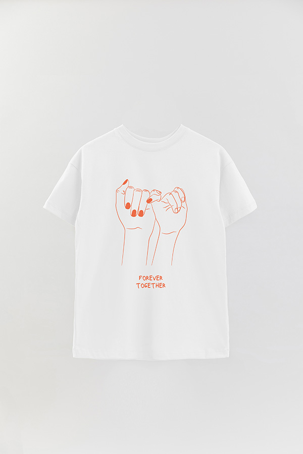REMERA OVER ESTAMPADA FOREVER TOGHETER