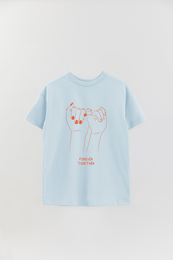 REMERA OVER ESTAMPADA FOREVER TOGHETER