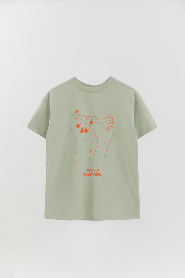 REMERA OVER ESTAMPADA FOREVER TOGHETER