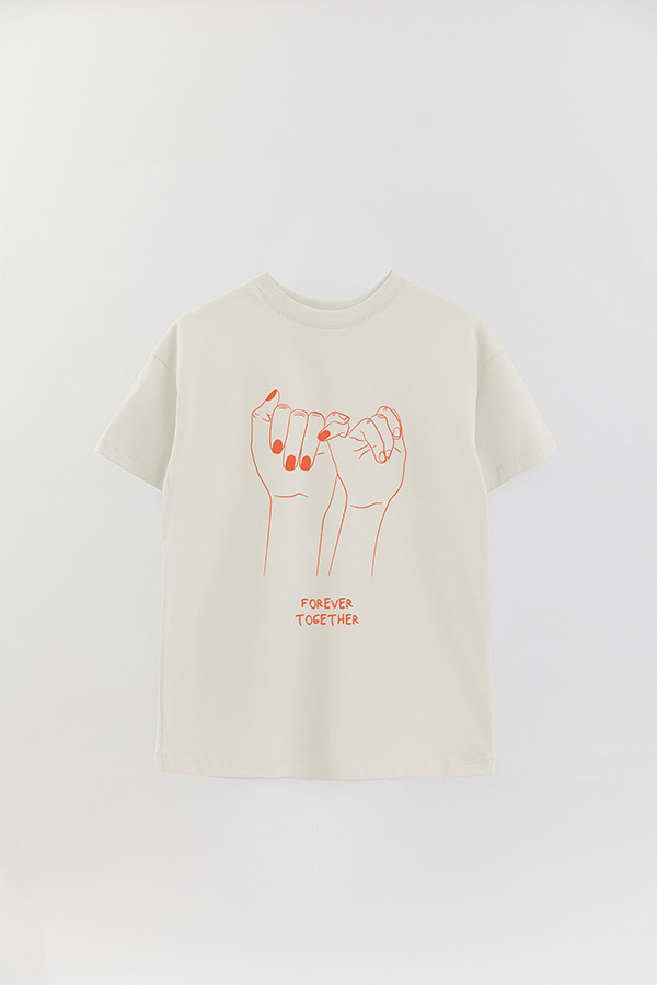 REMERA OVER ESTAMPADA FOREVER TOGHETER