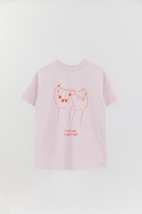 REMERA OVER ESTAMPADA FOREVER TOGHETER