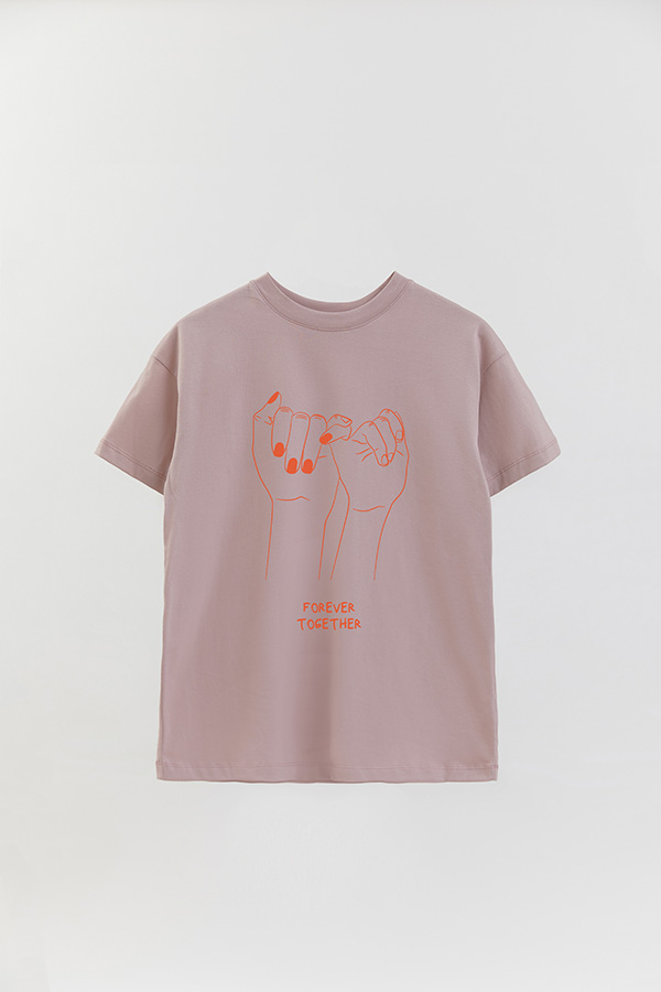 REMERA OVER ESTAMPADA FOREVER TOGHETER