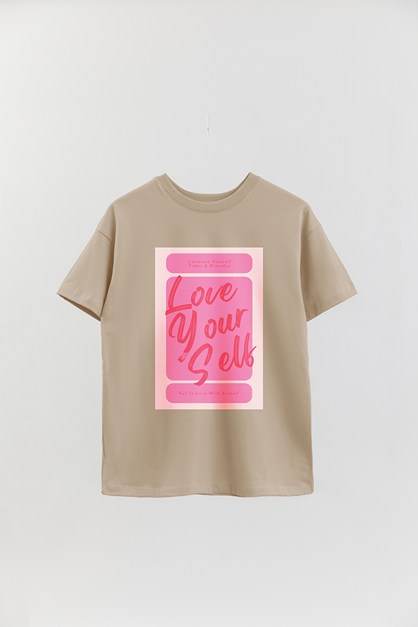 REMERA OVER ESTAMPADA CNV LOVE YOURSELF