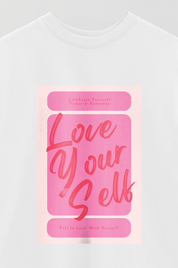 REMERA OVER ESTAMPADA CNV LOVE YOURSELF