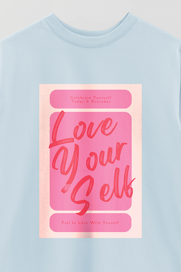 REMERA OVER ESTAMPADA CNV LOVE YOURSELF