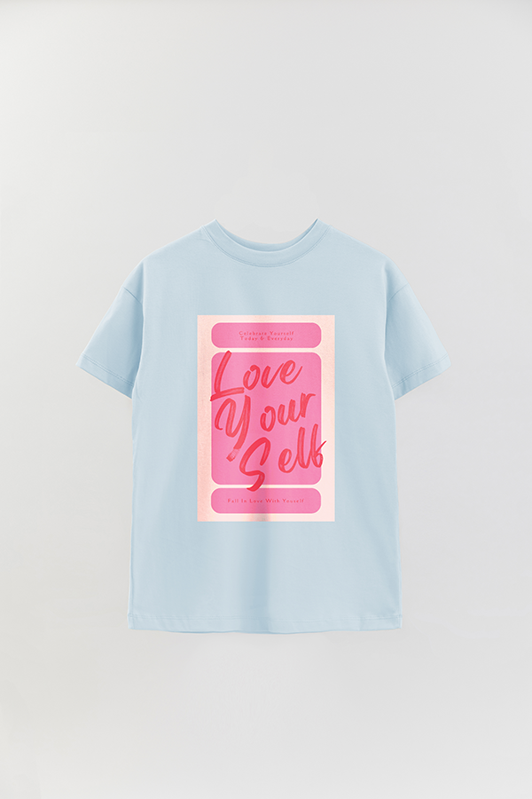REMERA OVER ESTAMPADA CNV LOVE YOURSELF