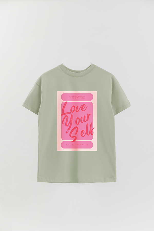 REMERA OVER ESTAMPADA CNV LOVE YOURSELF