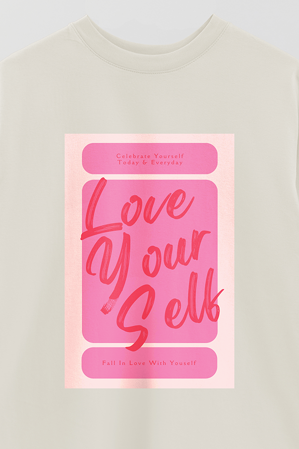 REMERA OVER ESTAMPADA CNV LOVE YOURSELF