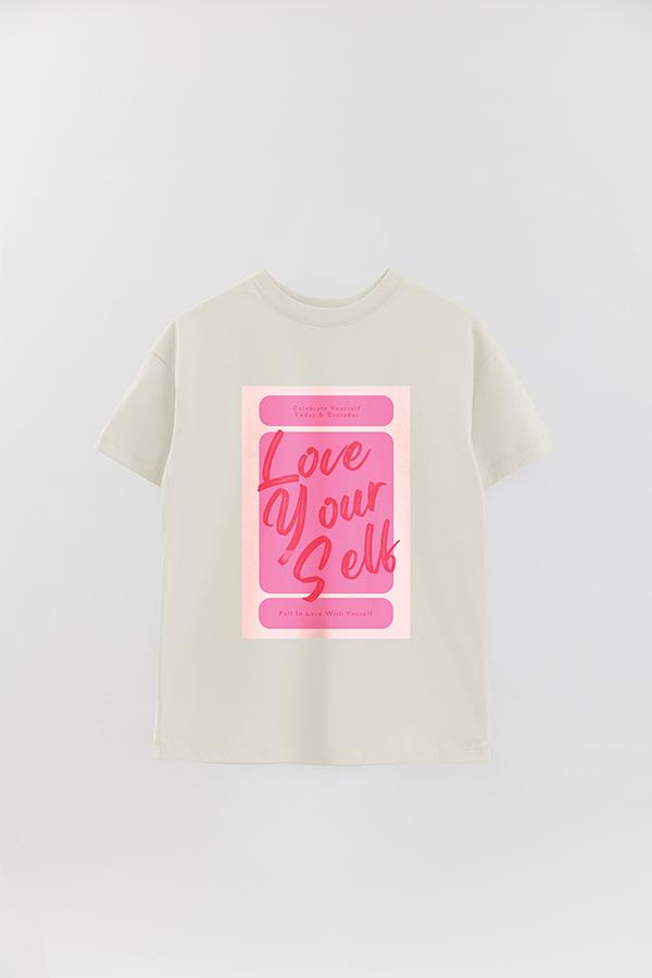 REMERA OVER ESTAMPADA CNV LOVE YOURSELF