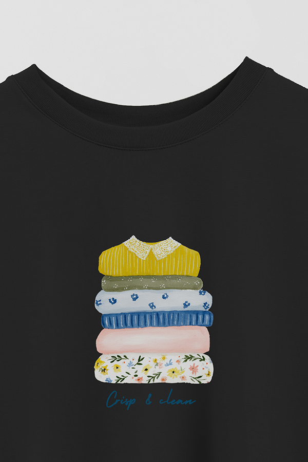 REMERA CROP ESTAMPADA COASTAL CRISP AND CLEAN