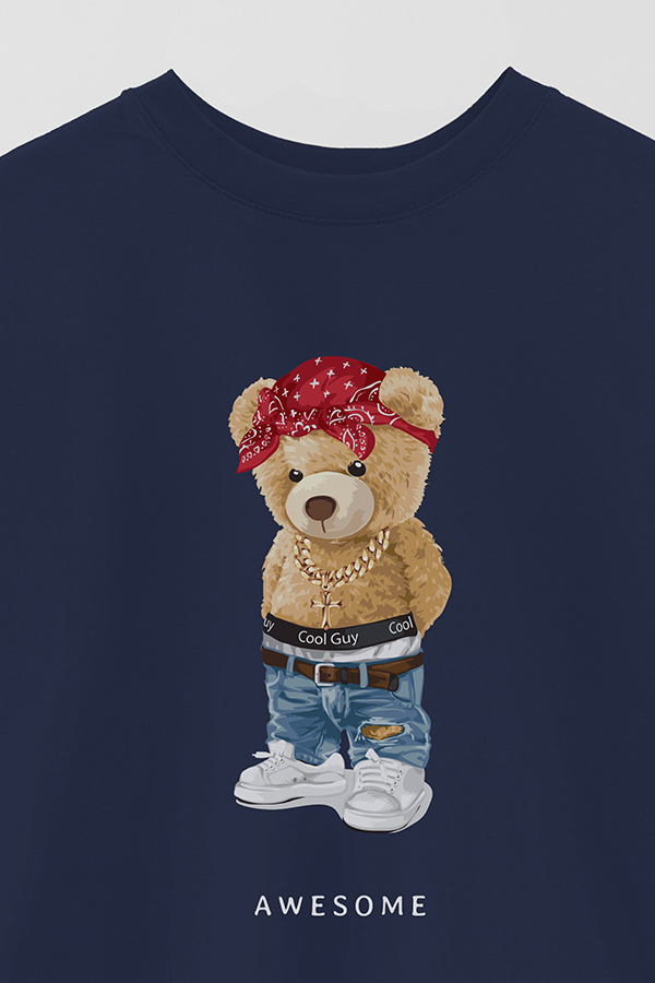 REMERA OVER ESTAMPADA UNISEX TEDDY AWESOME