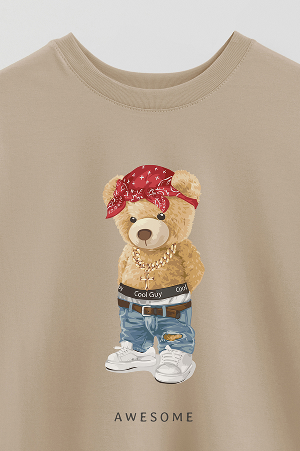 REMERA OVER ESTAMPADA UNISEX TEDDY AWESOME