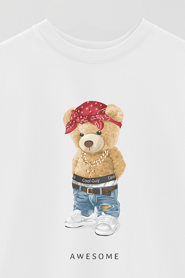 REMERA OVER ESTAMPADA UNISEX TEDDY AWESOME