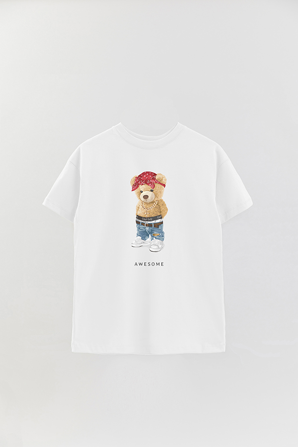 REMERA OVER ESTAMPADA UNISEX TEDDY AWESOME