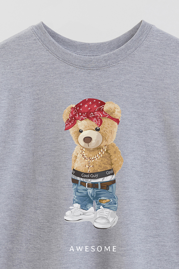 REMERA OVER ESTAMPADA UNISEX TEDDY AWESOME