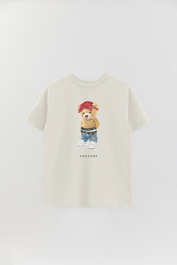 REMERA OVER ESTAMPADA UNISEX TEDDY AWESOME