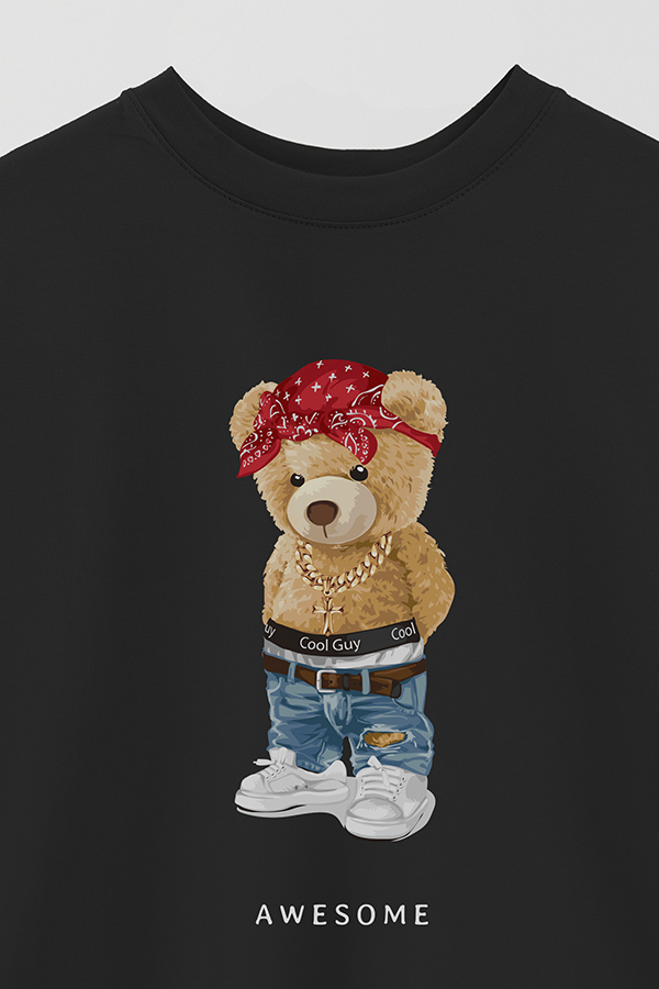 REMERA OVER ESTAMPADA UNISEX TEDDY AWESOME