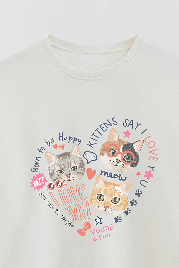 BUZO CREWNECK RUSTICO KITTY DREAMS YOUNG AND FUN