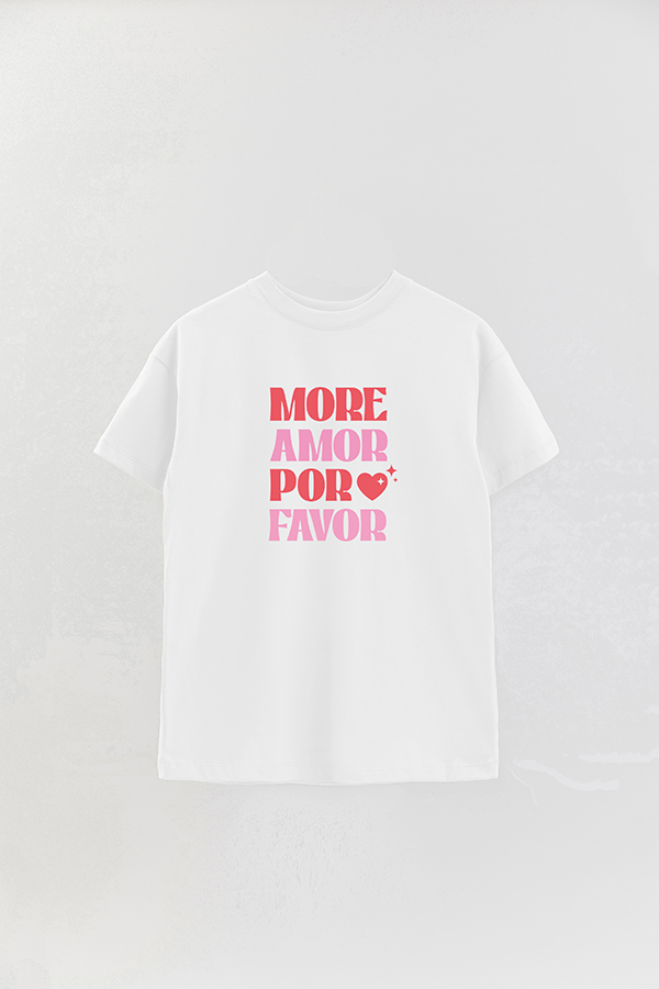 REMERA OVER ESTAMPADA VALENTINE BUNDLE MORE AMOR