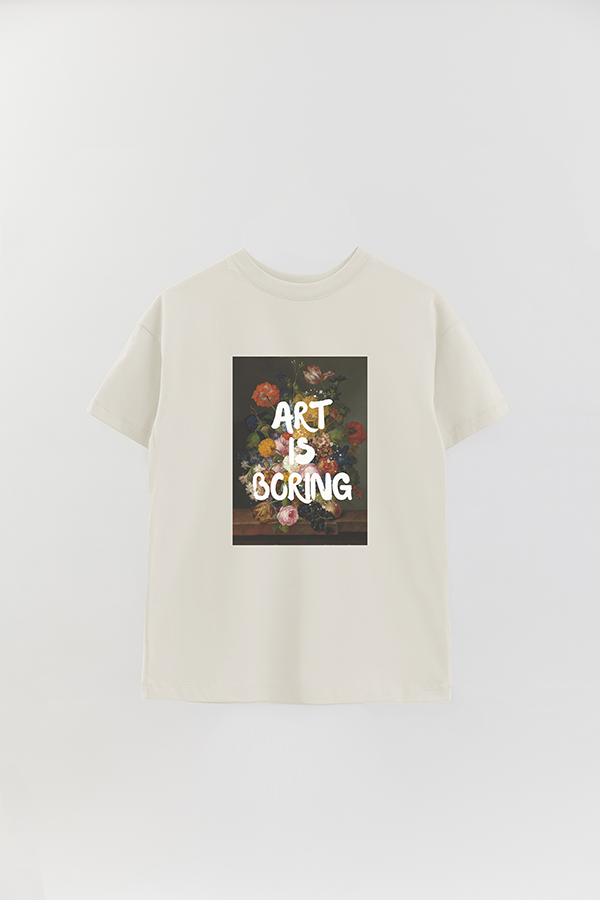 REMERA OVER ESTAMPADA ART COLLECTION 30 ART IS BORING