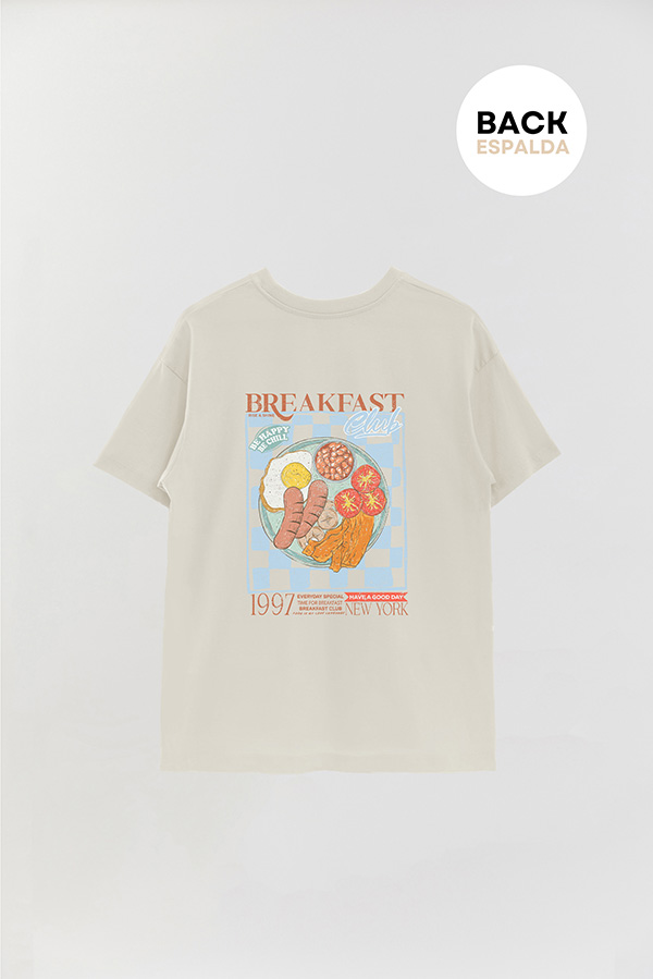 REMERA OVER FB ESTAMPADA BREAKFAST CLUB