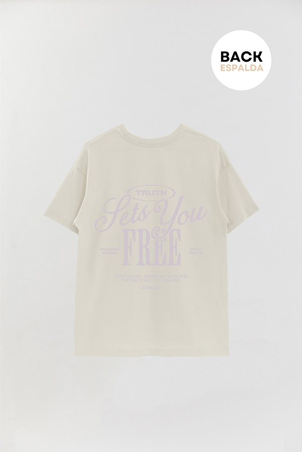 REMERA OVER ESTAMPADA UNISEX ESPALDA FREE