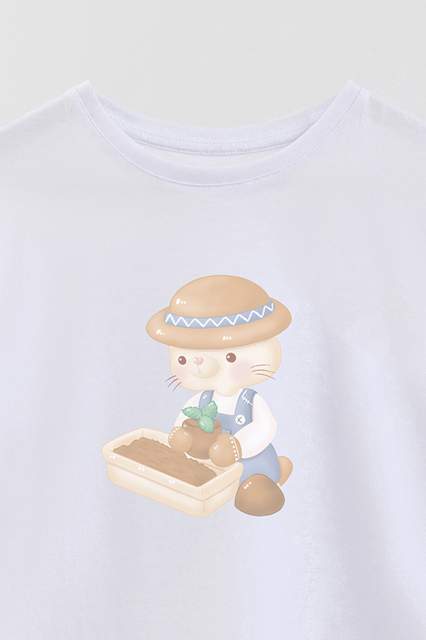 REMERA GIRL OVER HARVEST CAT LAND
