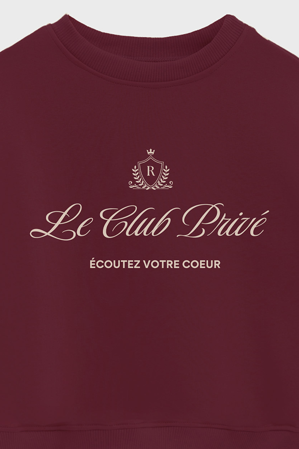BUZO CROP ESTAMPADO VARSITY LE CLUB PRIVE