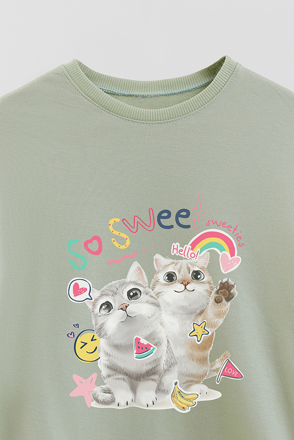 BUZO CREWNECK RUSTICO KITTY DREAMS SO SWEET