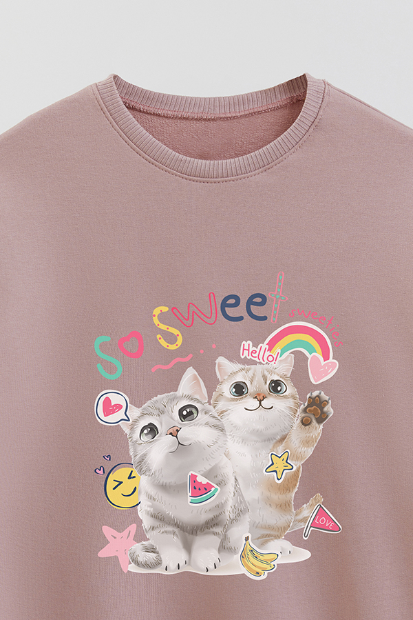 BUZO CREWNECK RUSTICO KITTY DREAMS SO SWEET