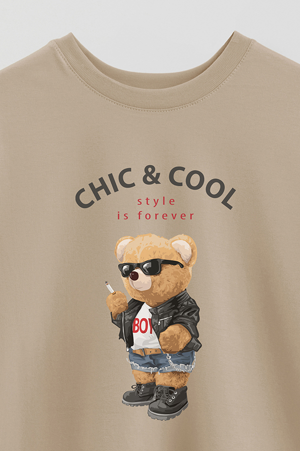 REMERA OVER ESTAMPADA UNISEX TEDDY CHIC AND COOL