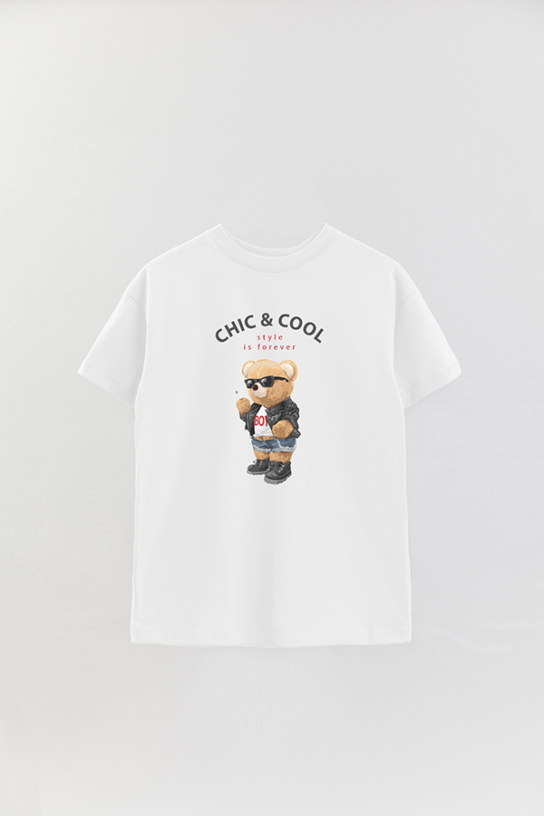 REMERA OVER ESTAMPADA UNISEX TEDDY CHIC AND COOL