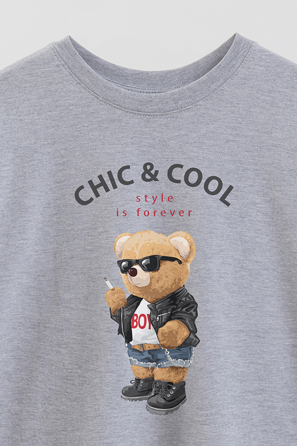 REMERA OVER ESTAMPADA UNISEX TEDDY CHIC AND COOL