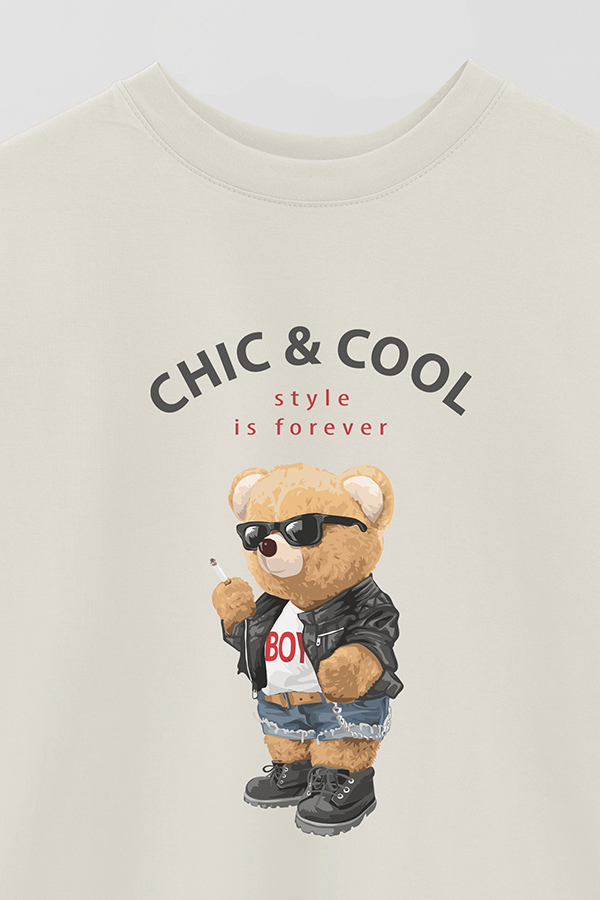 REMERA OVER ESTAMPADA UNISEX TEDDY CHIC AND COOL