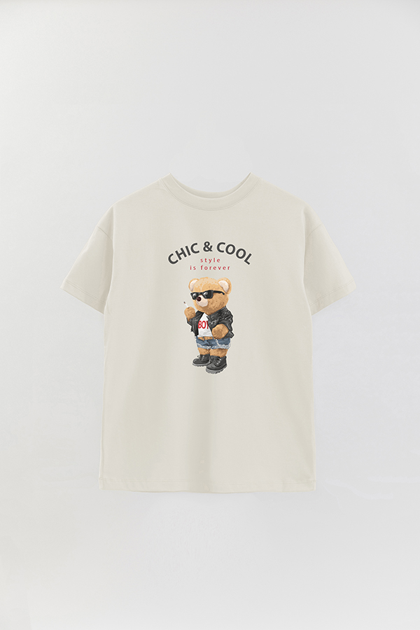 REMERA OVER ESTAMPADA UNISEX TEDDY CHIC AND COOL