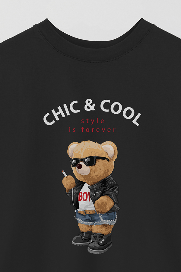REMERA OVER ESTAMPADA UNISEX TEDDY CHIC AND COOL