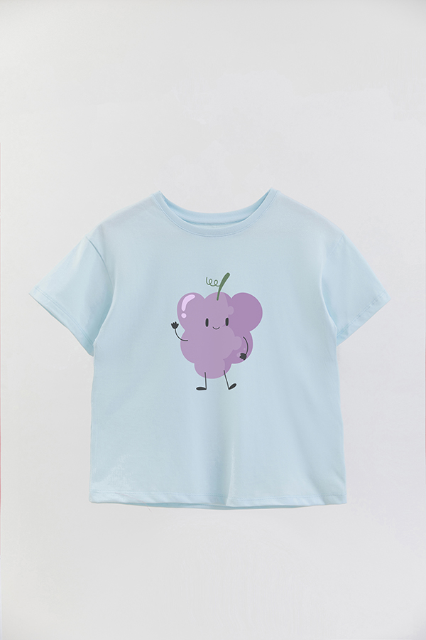 REMERA GIRL OVER FRUIT GRAPE FACE