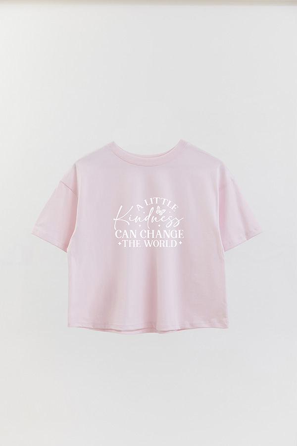 REMERA CROP ESTAMPADA PNK A LITTLE KINDNESS