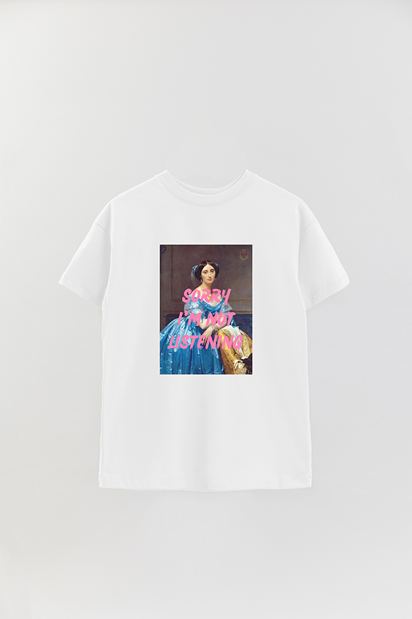 REMERA OVER ESTAMPADA ART COLLECTION 58 SORRY I'M NOT LISTENING