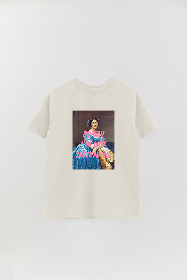 REMERA OVER ESTAMPADA ART COLLECTION 58 SORRY I'M NOT LISTENING