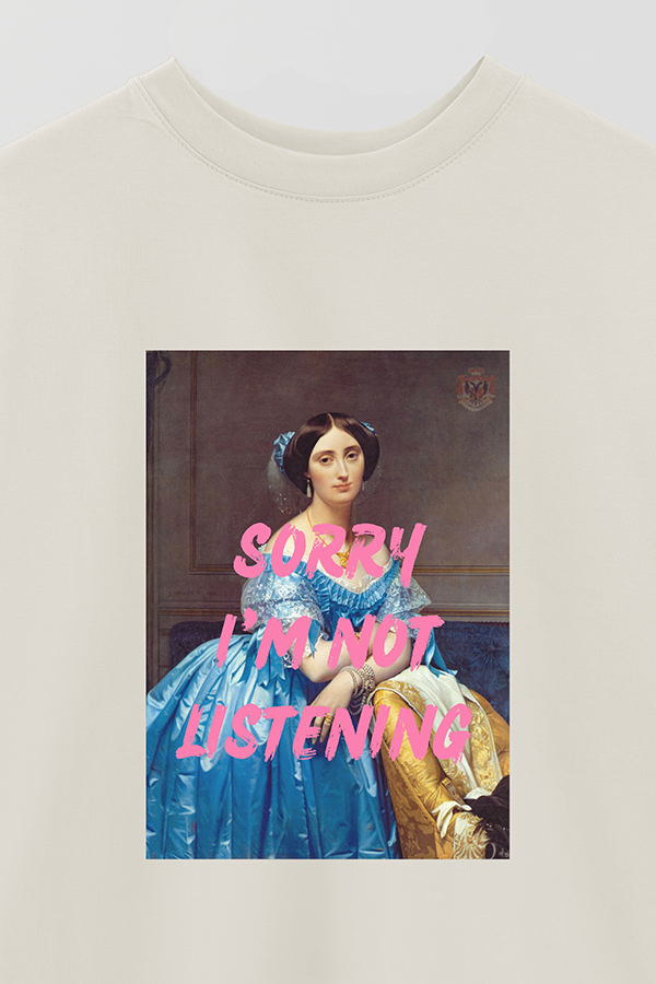 REMERA OVER ESTAMPADA ART COLLECTION 58 SORRY I'M NOT LISTENING