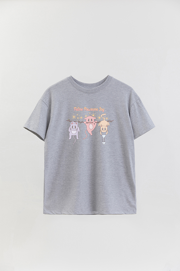REMERA OVER ESTAMPADA CAT FELINE