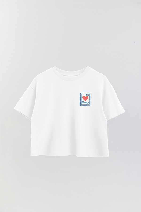 REMERA CROP ESTAMPADA VALENTINE STAMP 13