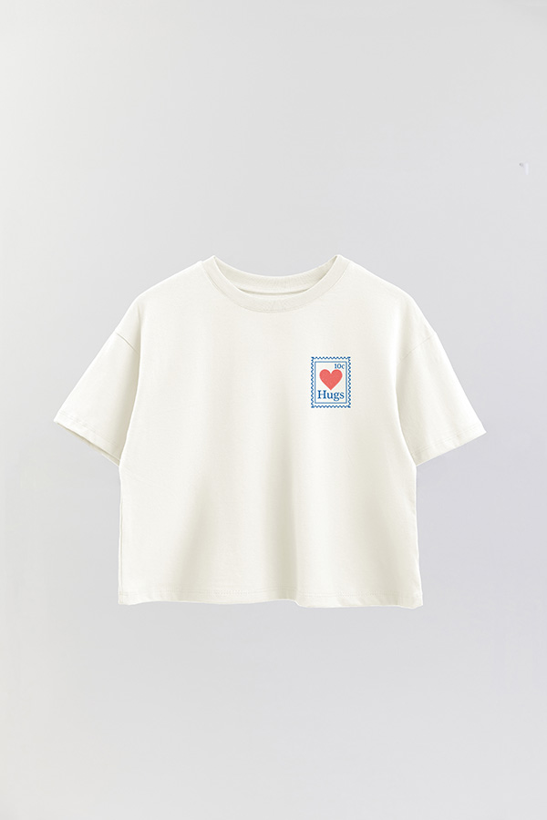 REMERA CROP ESTAMPADA VALENTINE STAMP 13